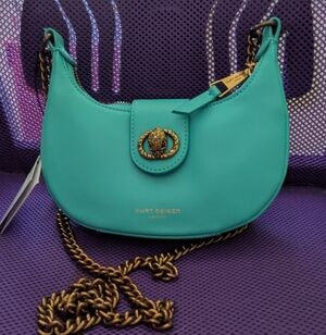 Kurt Geiger Aqua Crossbody Bag with Gold Chain